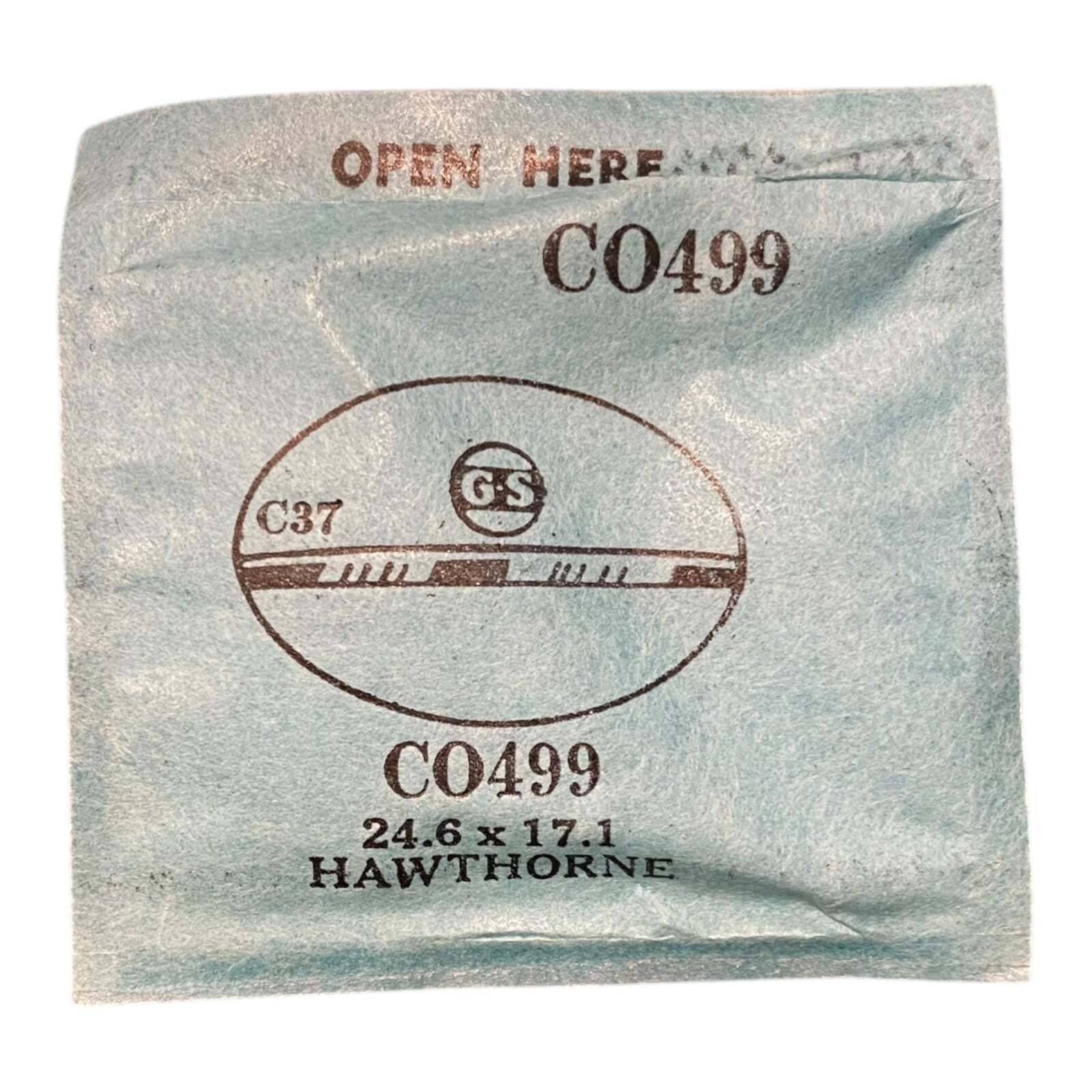 Germanow-Simon Mach (GS) CO499 Watch Crystal 24.6×17.1 NOS Part Flexo Hawthorne