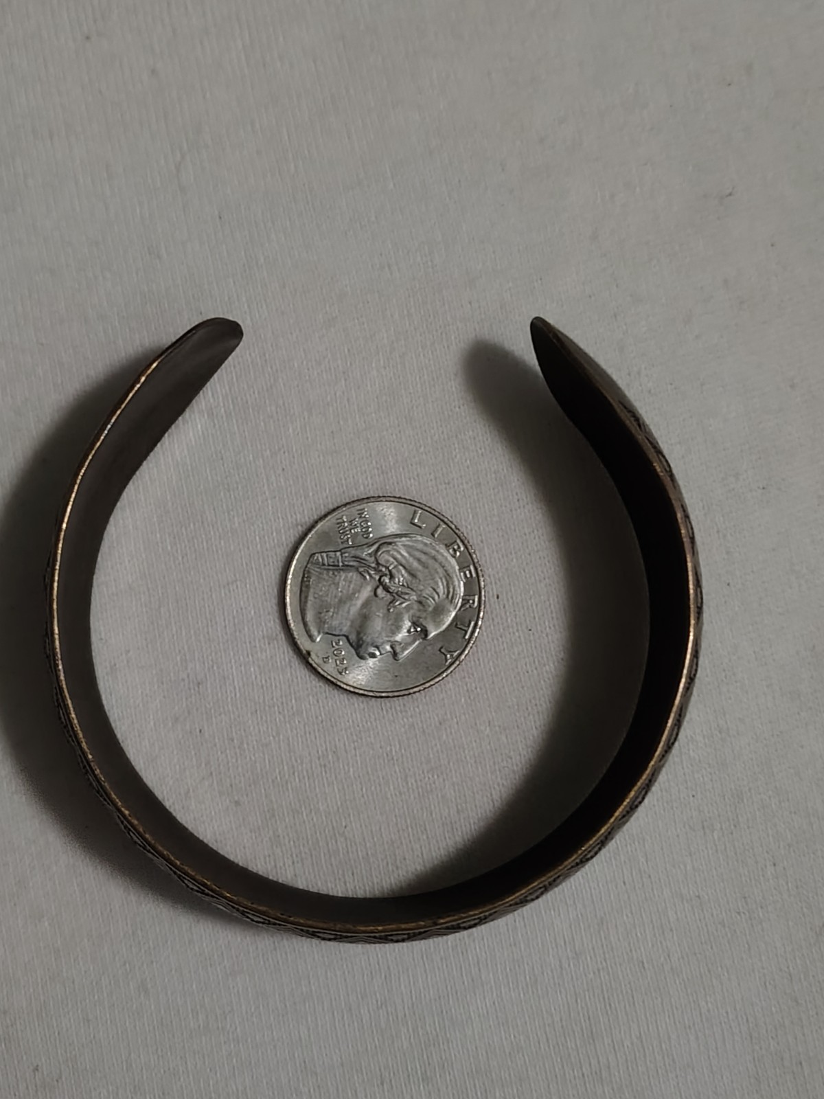 Vintage Antique Bronze Tone Engraved Tribal Cuff Bracelet Boho Aztec Geometric