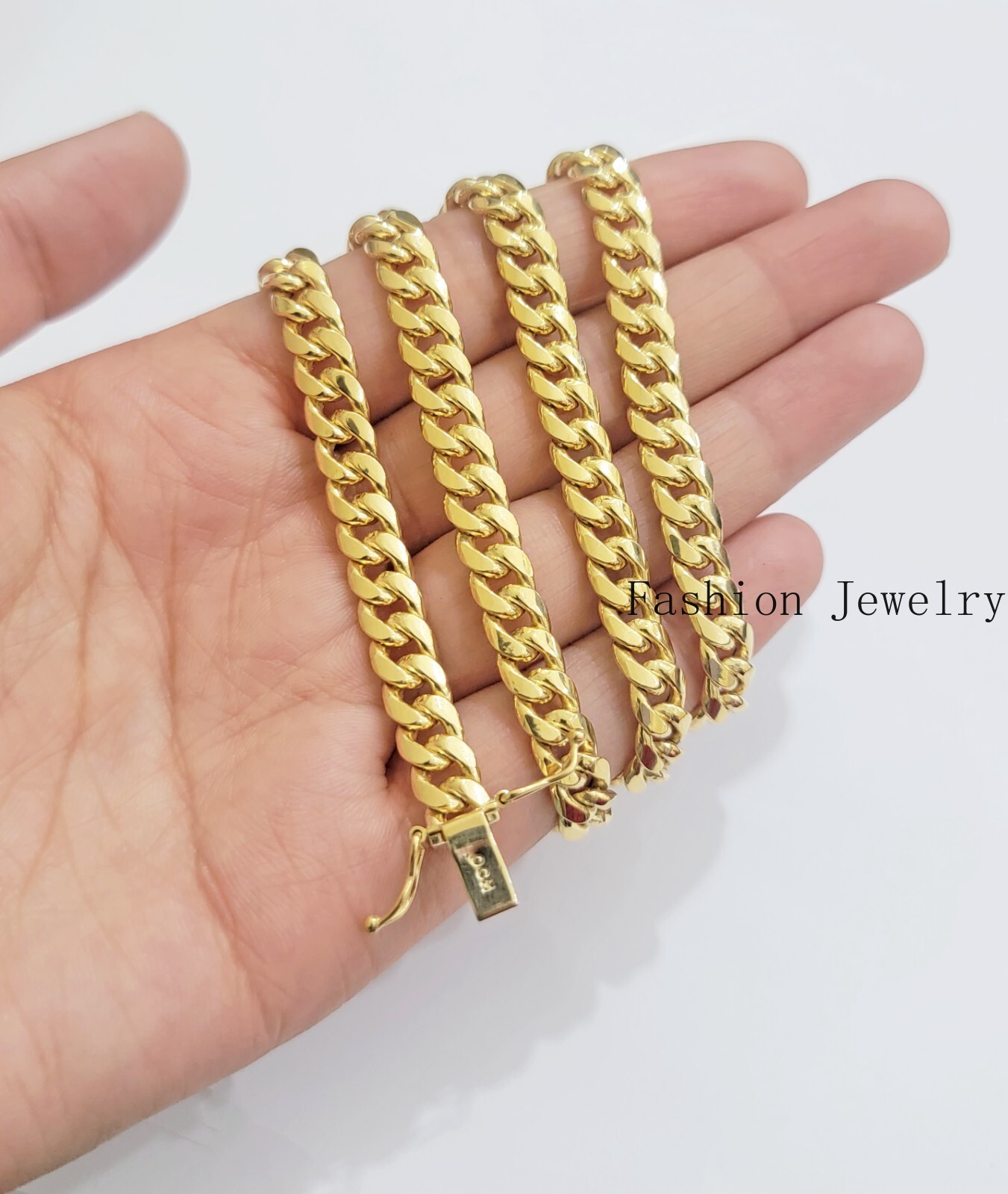 Real 10K Gold Miami Cuban Link Chain Necklace 6mm — 20″ 22″ 24″ 26″ 10kt Yellow