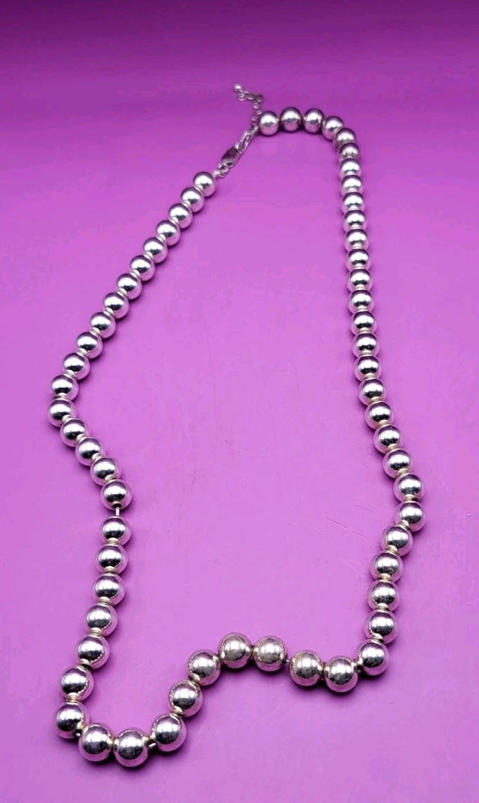 AIL Necklace Sterling Silver Pearls Approx 8mm 19″ With Adjustment Chain 32g