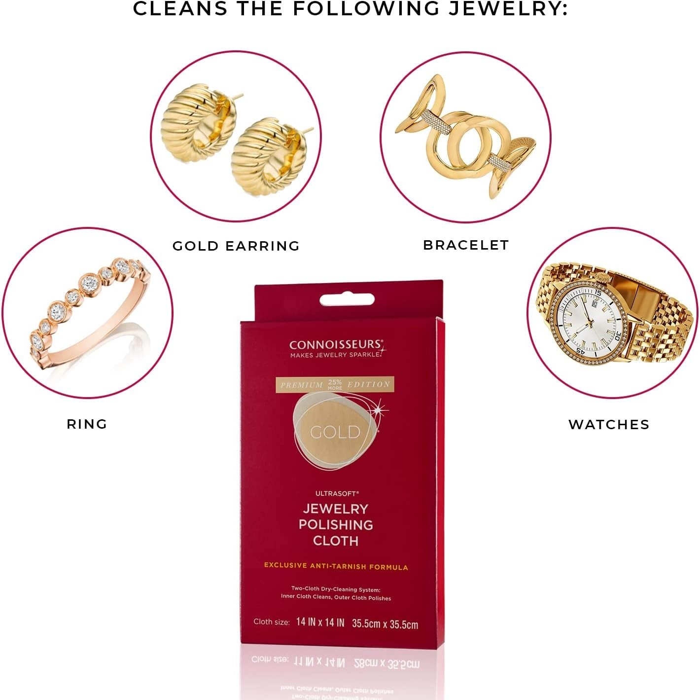 Ultrasoft Gold Polishing Cloth for Jewelry Care – 14×14 Inches, Machine Washable