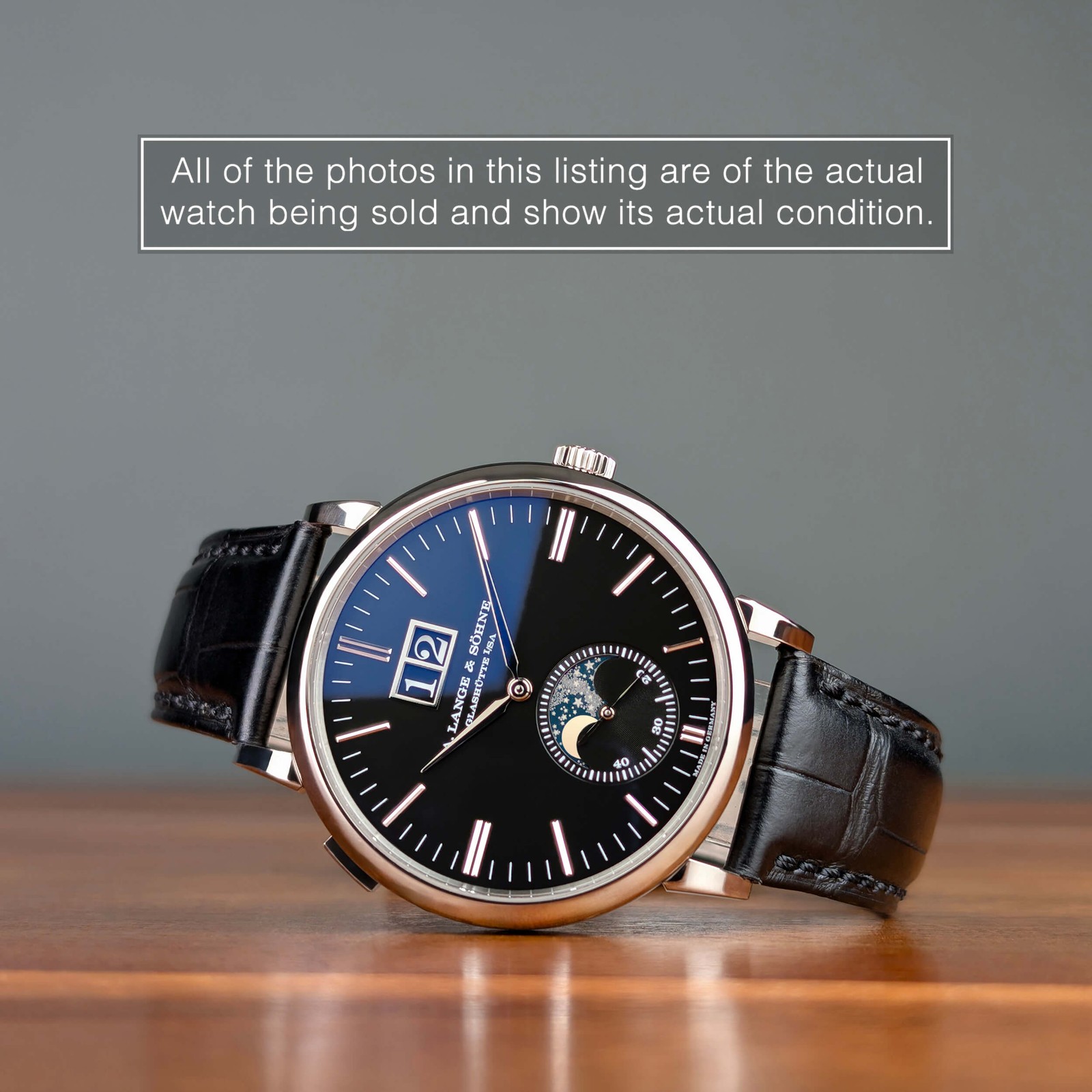 2022 Box & Papers + New Lange Strap A. Lange & Sohne Saxonia Moon Phase 384.029