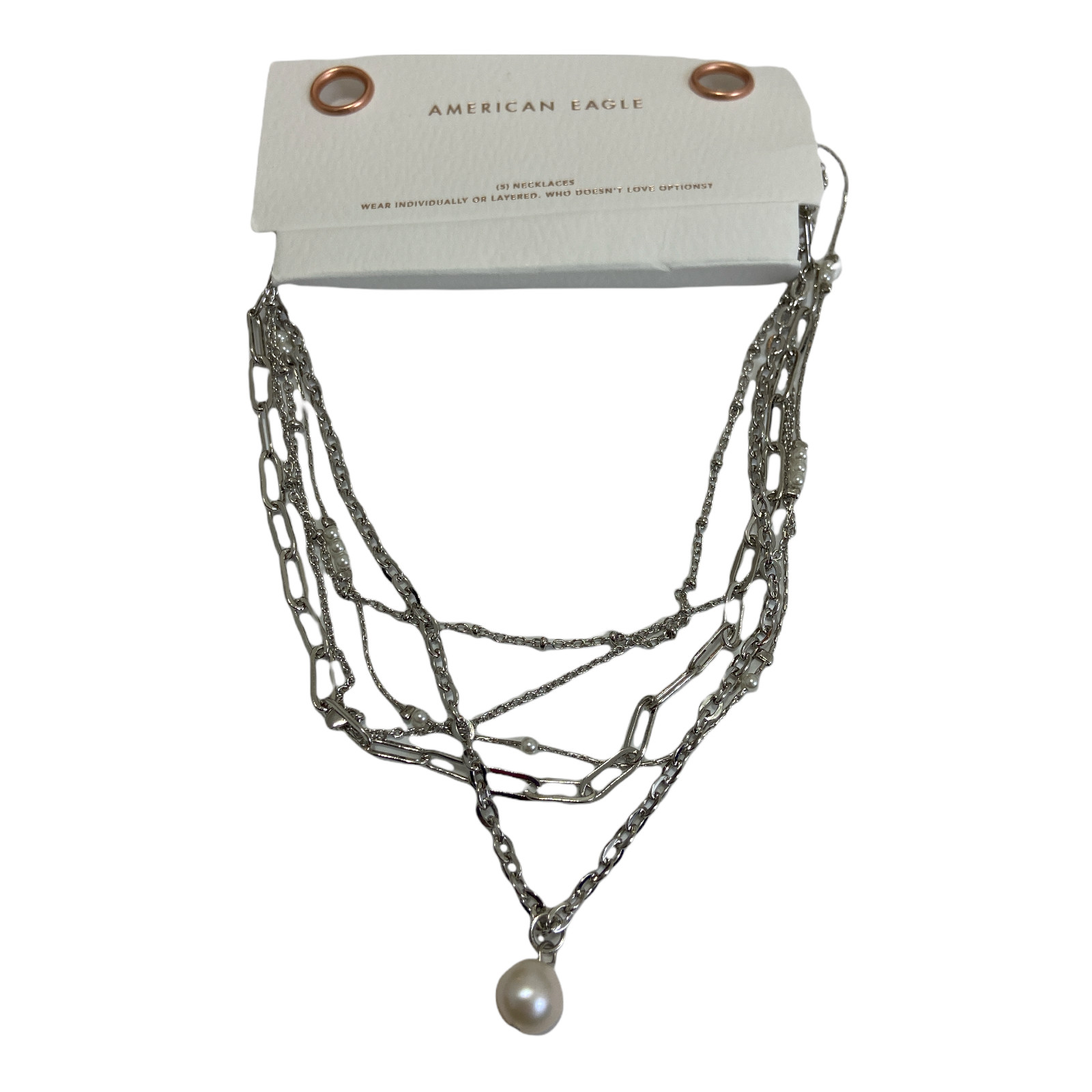 American Eagle Dainty Silver Chokers Necklace 5-Pack