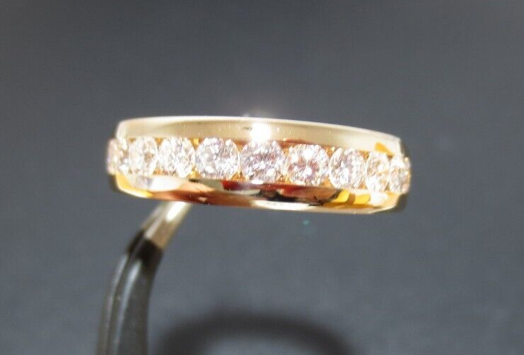 14K YG DIAMOND ANNIVERSARY BAND RING 1.00 tcw SZ 7 4.88 grams (AI-1868)