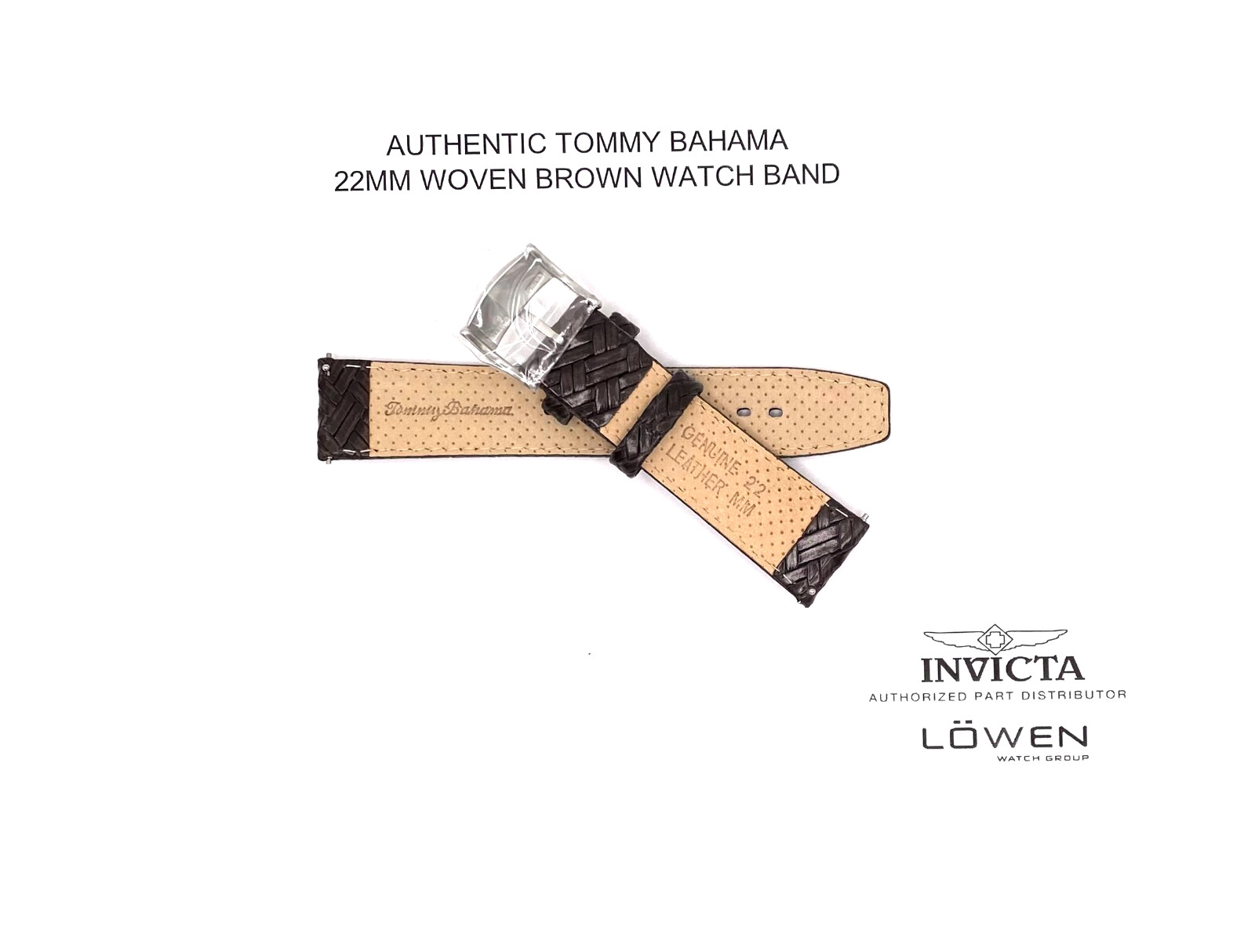 Brand New Authentic Men’s Tommy Bahama 22MM Woven Dark Brown Watch Band