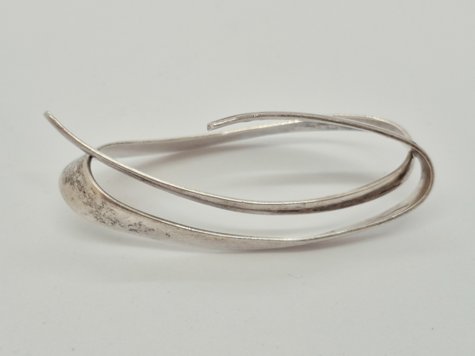 Vintage Swedish Sterling Silver 925 Modernist Cuff Bracelet GHB 40g