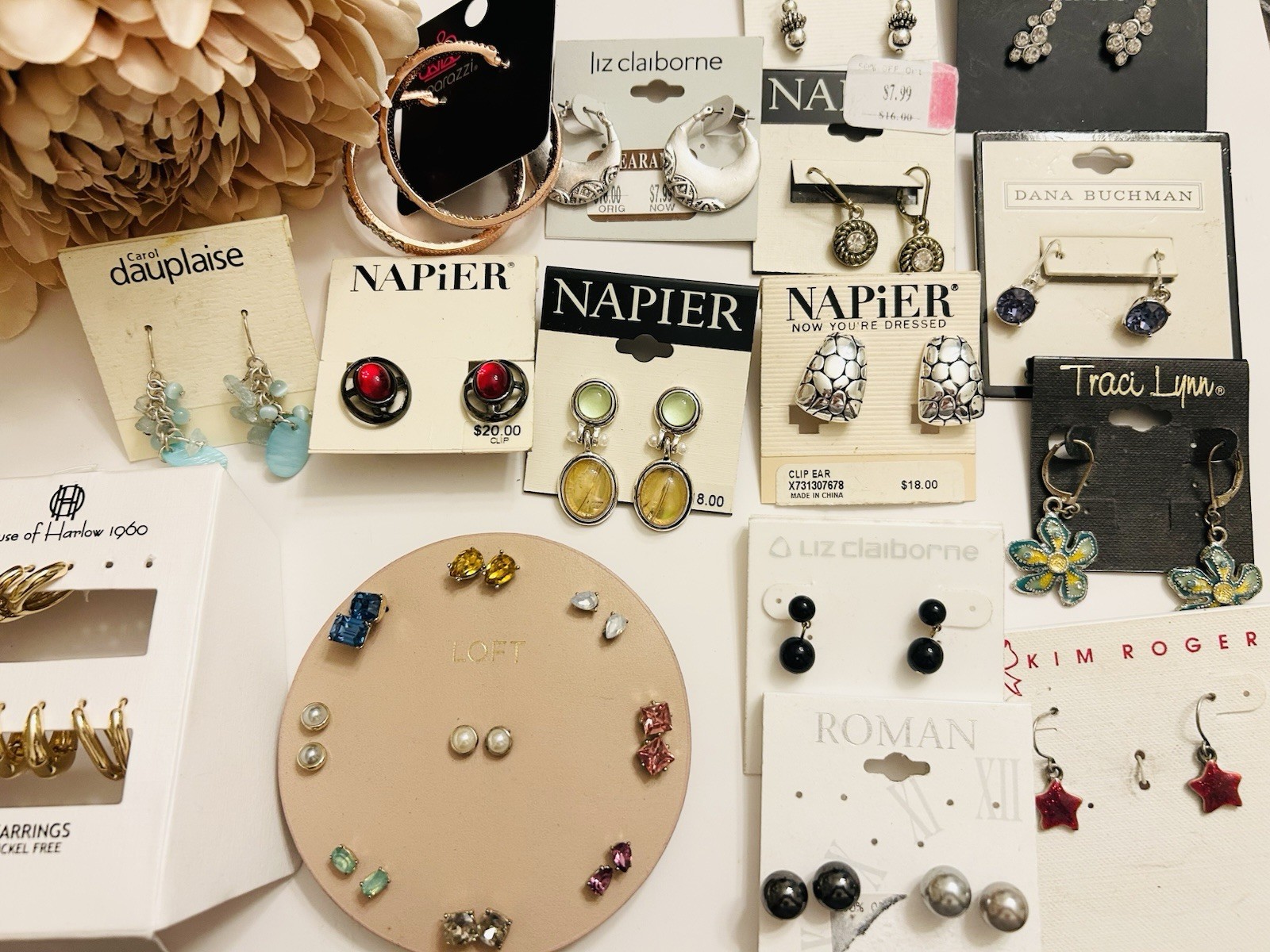 Napier Old New Stock Earrings Lot Clip Ons Pierced Ann Taylor Loft