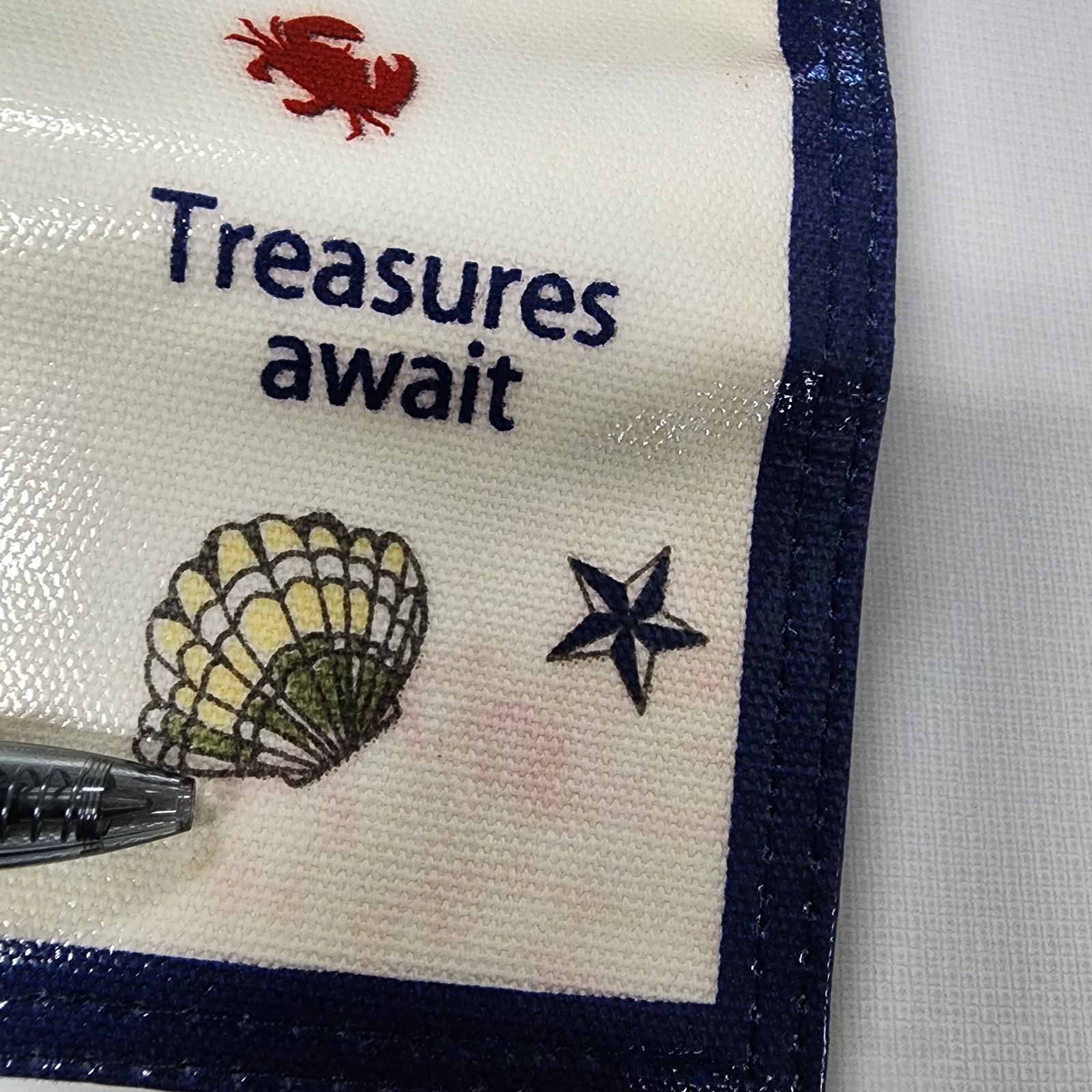 Brighton Nautical Travel Jewelry Roll Blue Velvet Lined Zippered Compartments