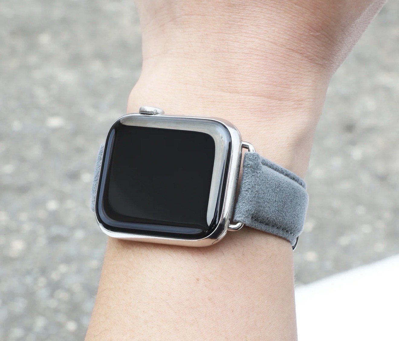 ALCANTARA APPLE WATCH BUCKLE BANDS Gray And Navy Available