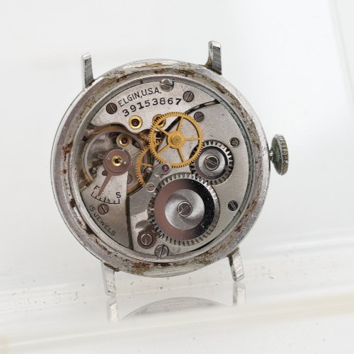 1941 ELGIN CAL. 532, WW2 TRENCH WRIST WATCH 15j 30mm 16mm LUG RUNS (IR)