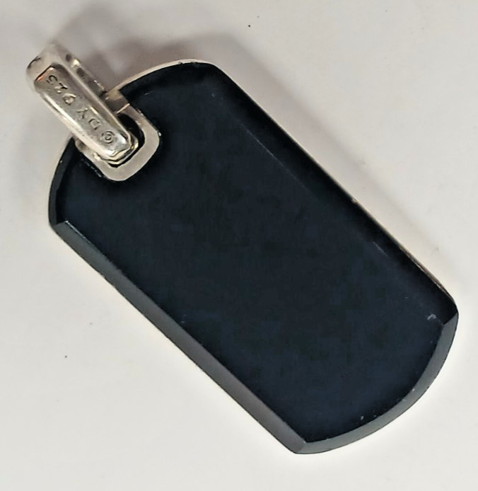 Rare Huge 42 mm by 23 mm David Yurman Sterling Silver Onyx Chevron Pendant