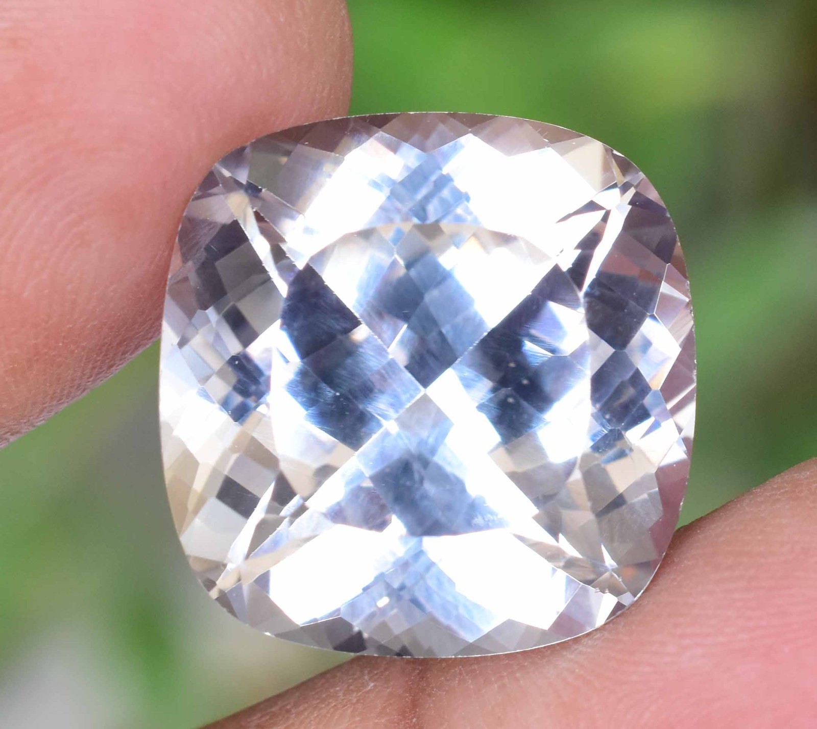 Natural 40.55 Ct White Montana Sapphire Cushion Certified Rare Loose Gemstone