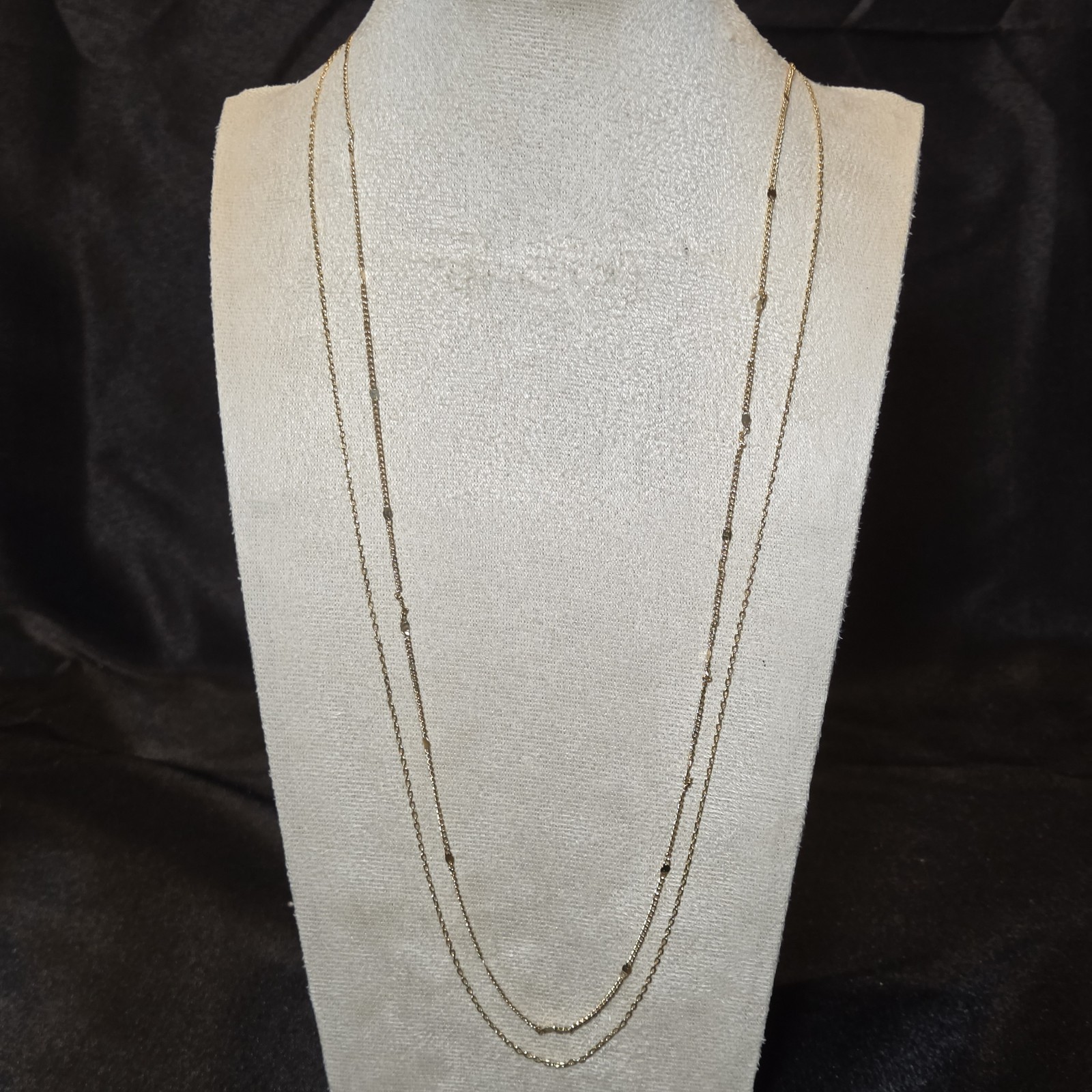 Elegant Double Layer Gold-tone Chain With Delicate Bead Accents And Timeless…