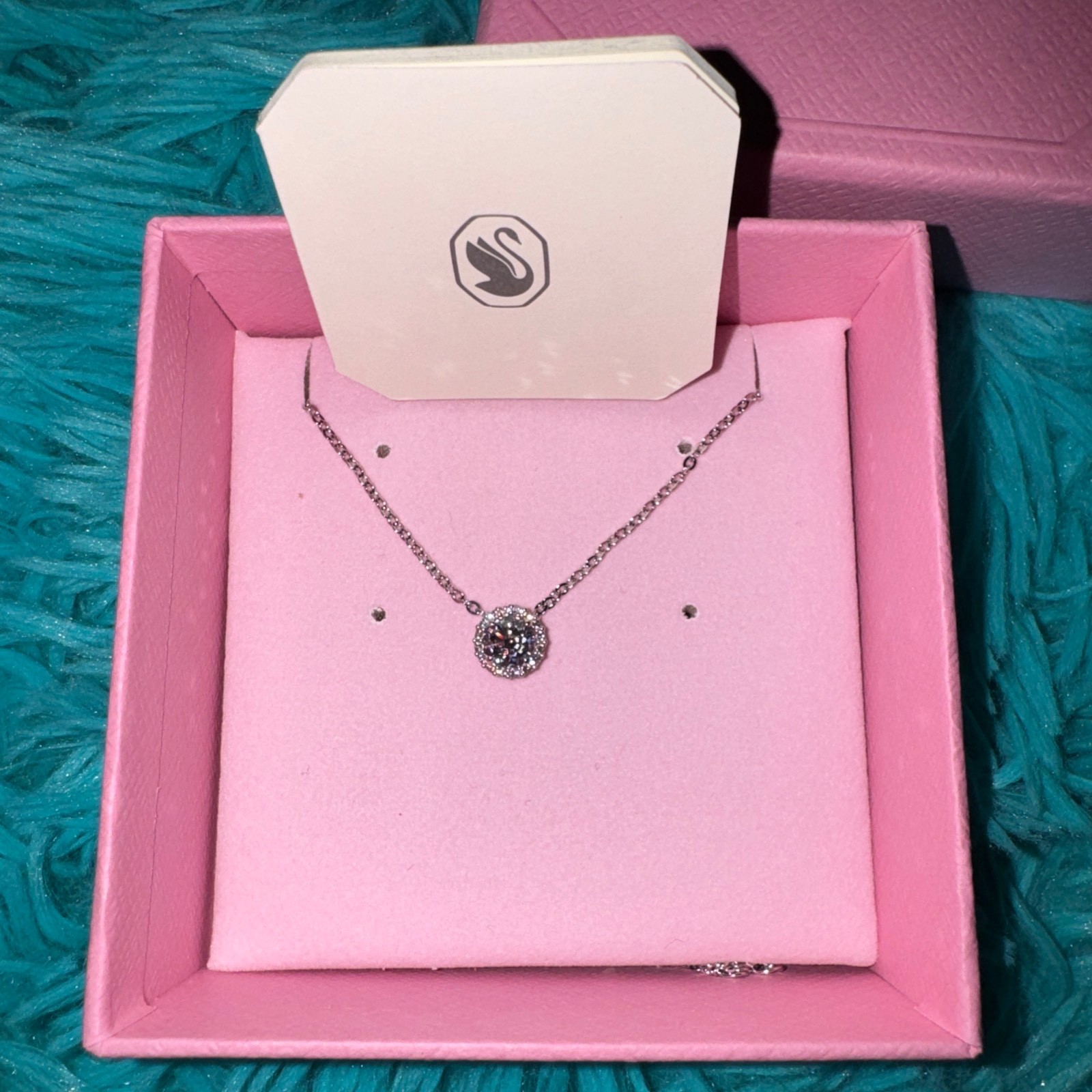 SWAROVSKI Una Angelic pendantRound cut, Pavé, White, Rhodium plated$ 139