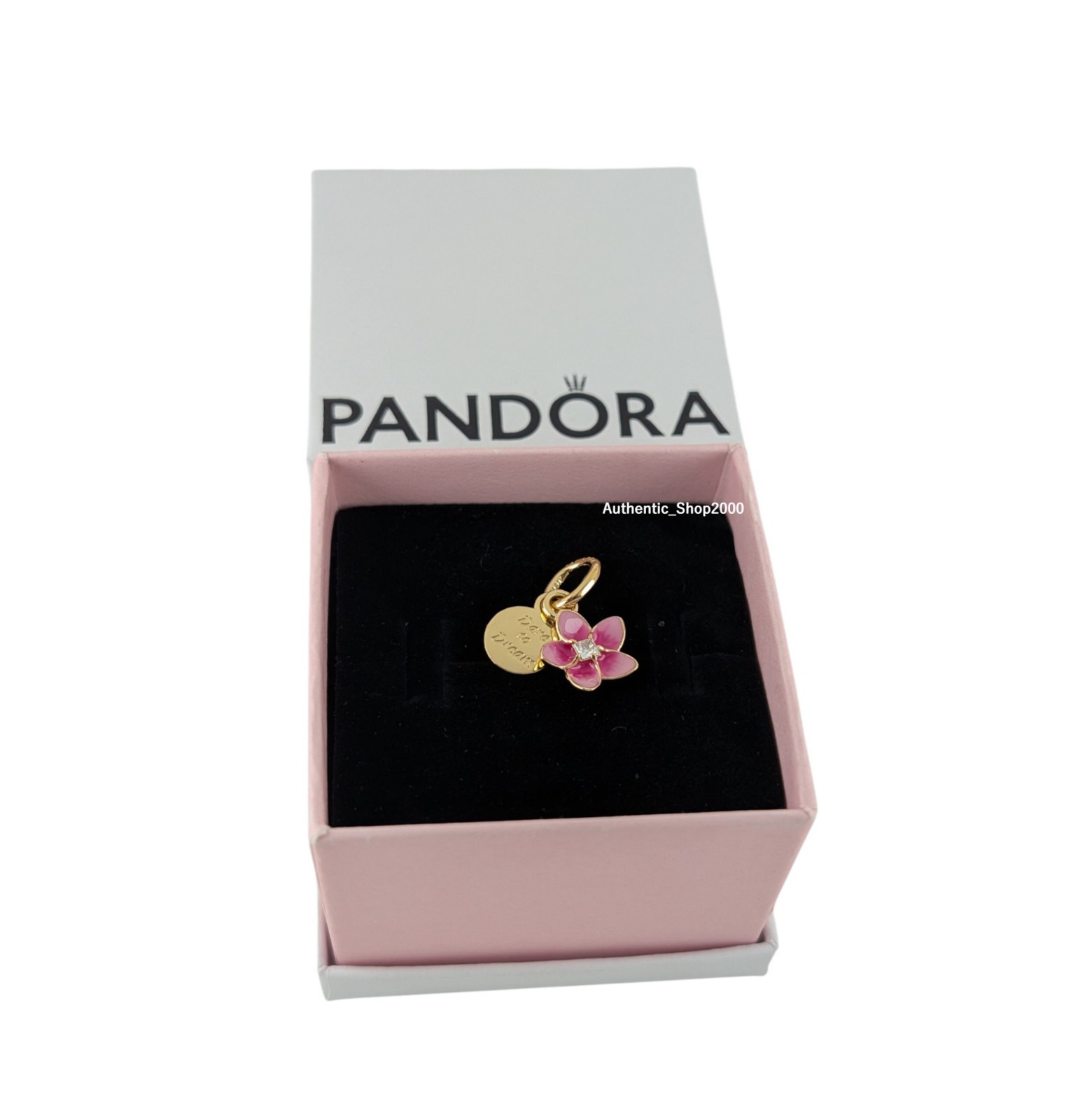 New 100% Authentic PANDORA 14k x Disney Moana Flower Dangle Charm 763845C01