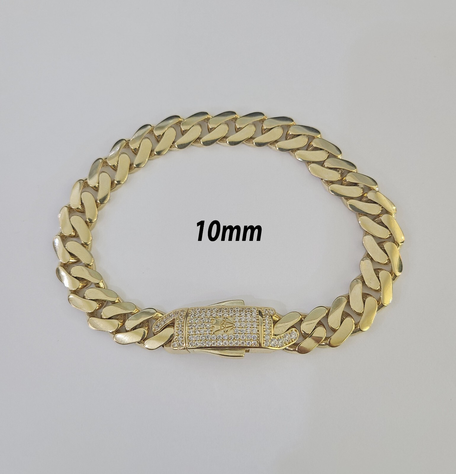 Real 14k Gold Monaco Bracelet 7mm-11mm 8″-8.5″ 14kt Yellow