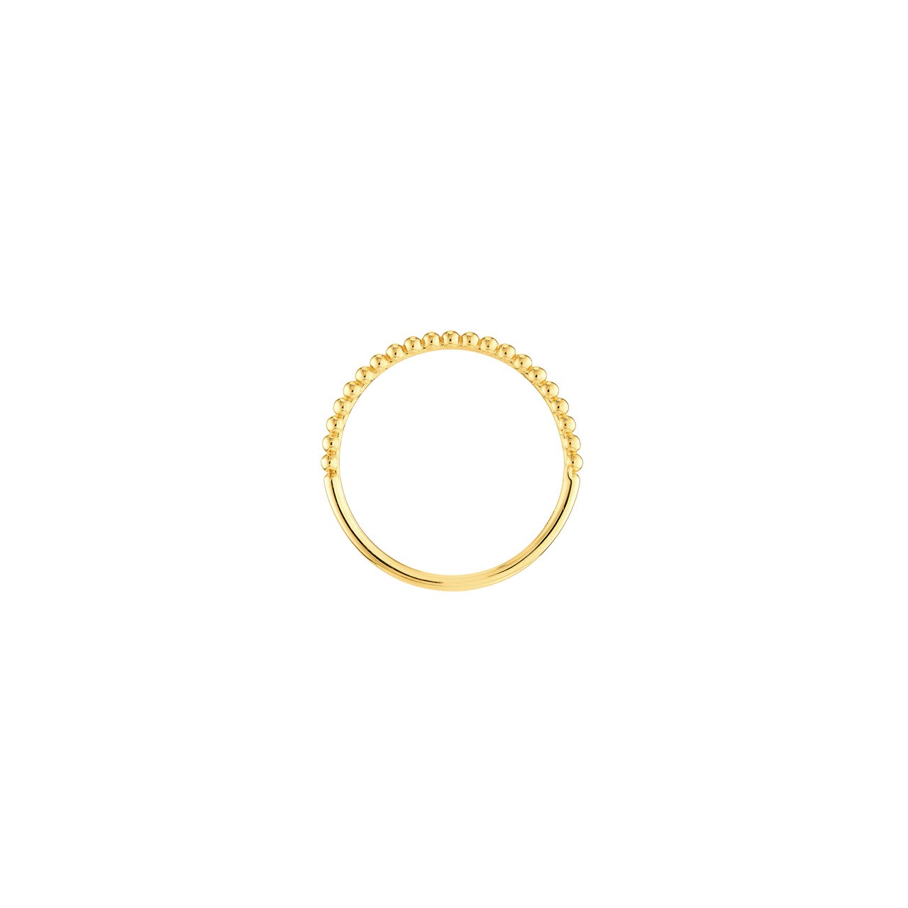 1.6mm Beaded Single Row Ring Real 14K Yellow Gold All Sizes