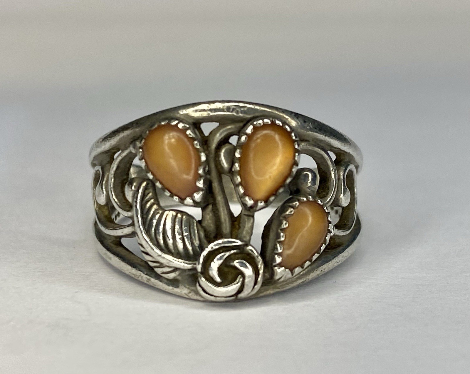 VTG 925 Sterling Silver Spiny Oyster Wheeler Manufacturing Company Ring Sz 10