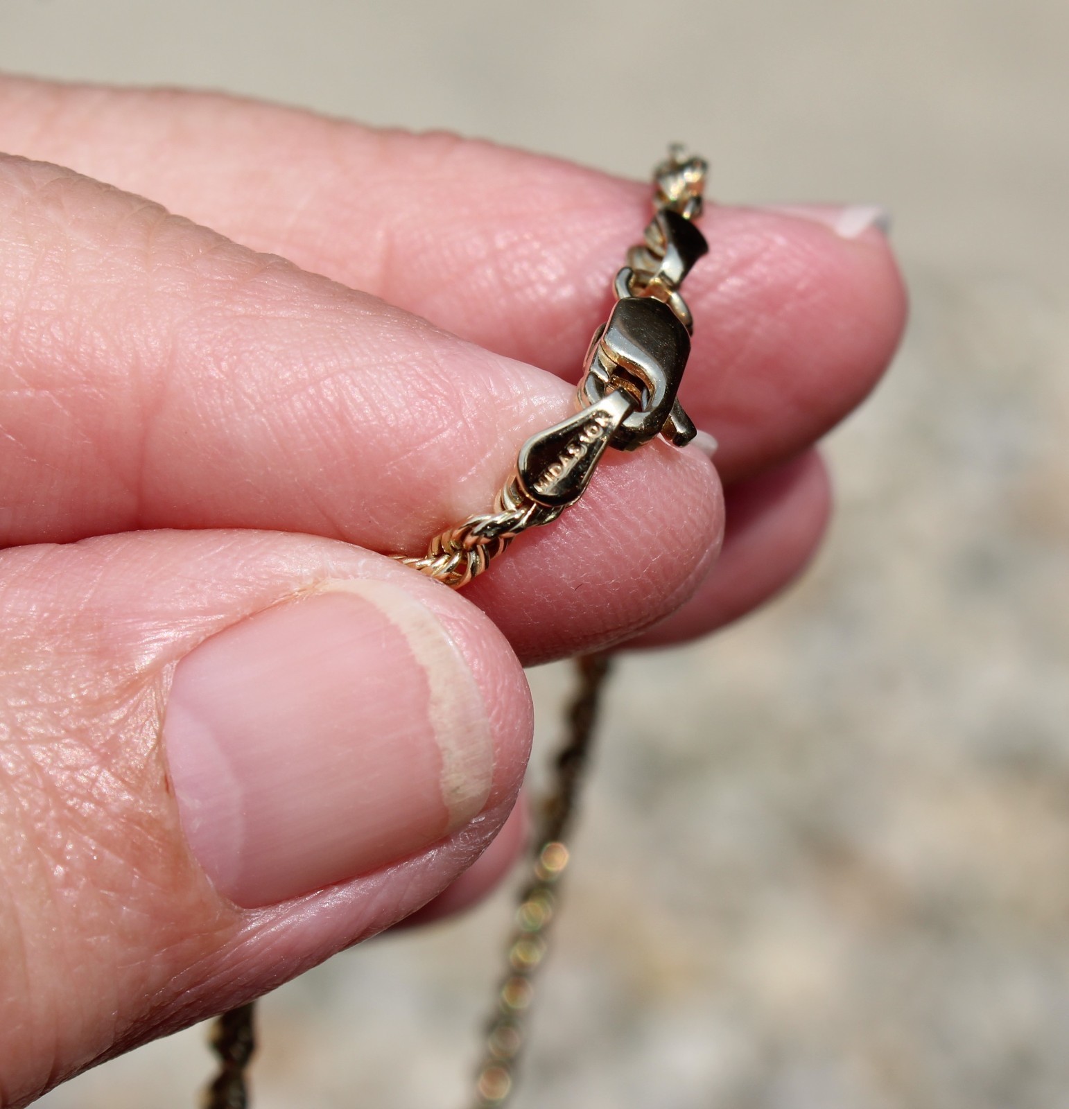 10K Yellow Gold 3mm ROPE Chain 24″ Necklace, 11.1 grams, Signed Midas 104 10k