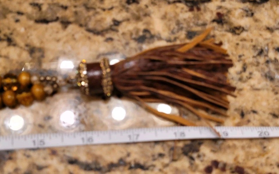 Fashion Beaded Pendant Chain Statement Tassel Necklace wood Rhinestone Brown Red