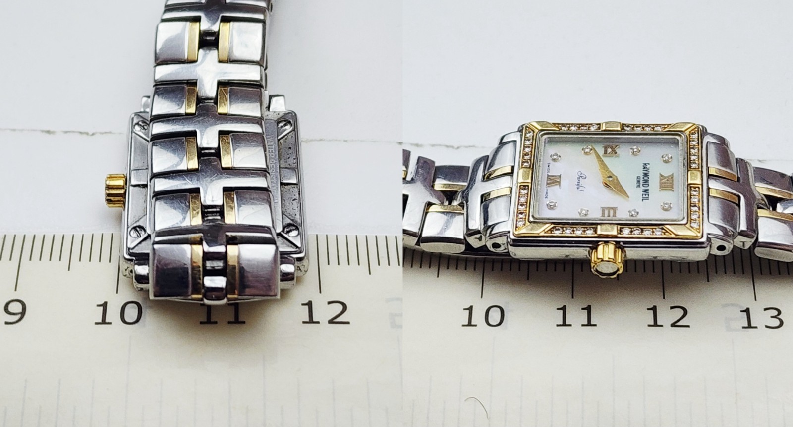Women’s SWISS Watch RAYMOND WEIL “Parsifal” 9630. Diamonds Bezel/Dial. MOP Dial