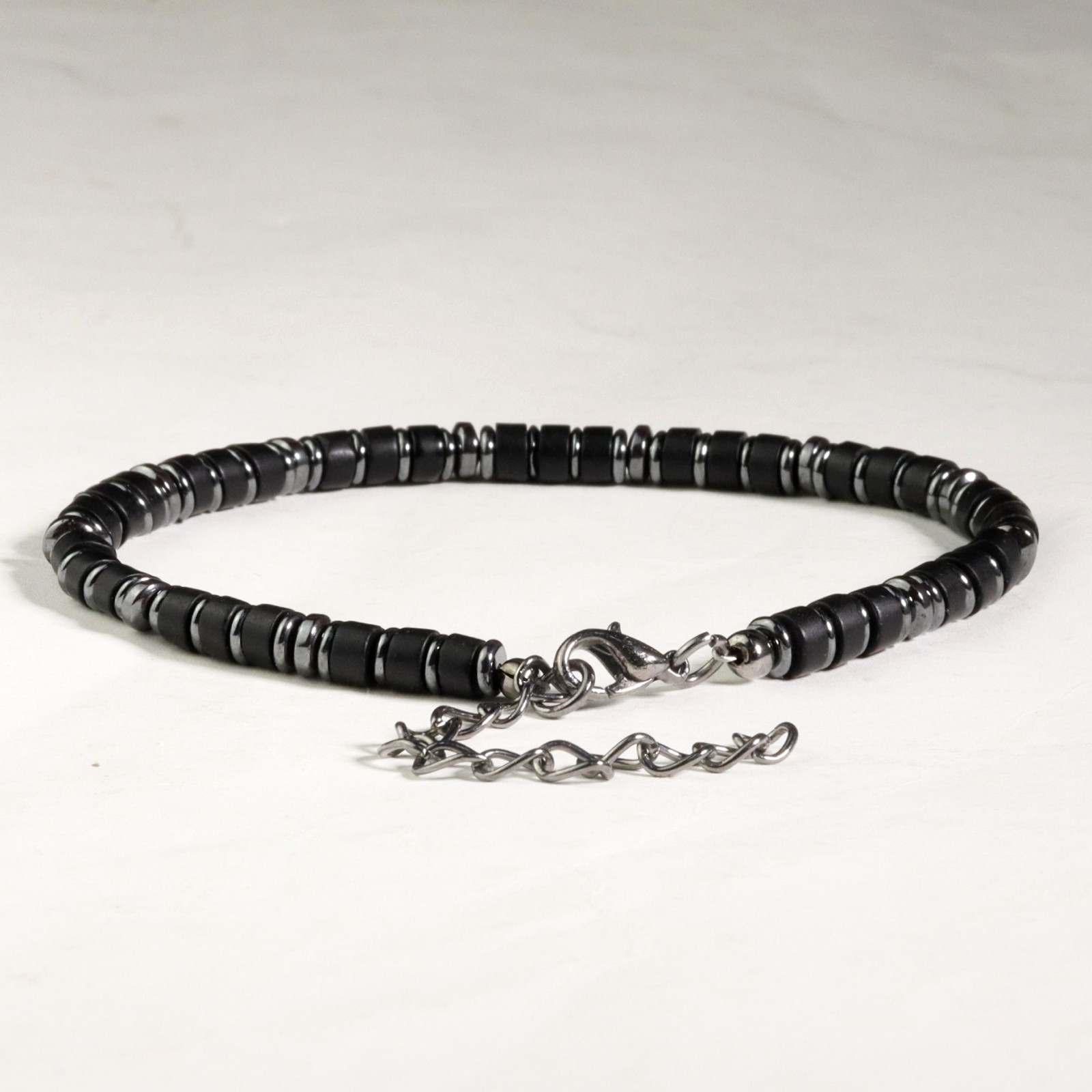 Natural Black Tourmaline Hematite Bracelet grounding Protection Crystal Man Gift