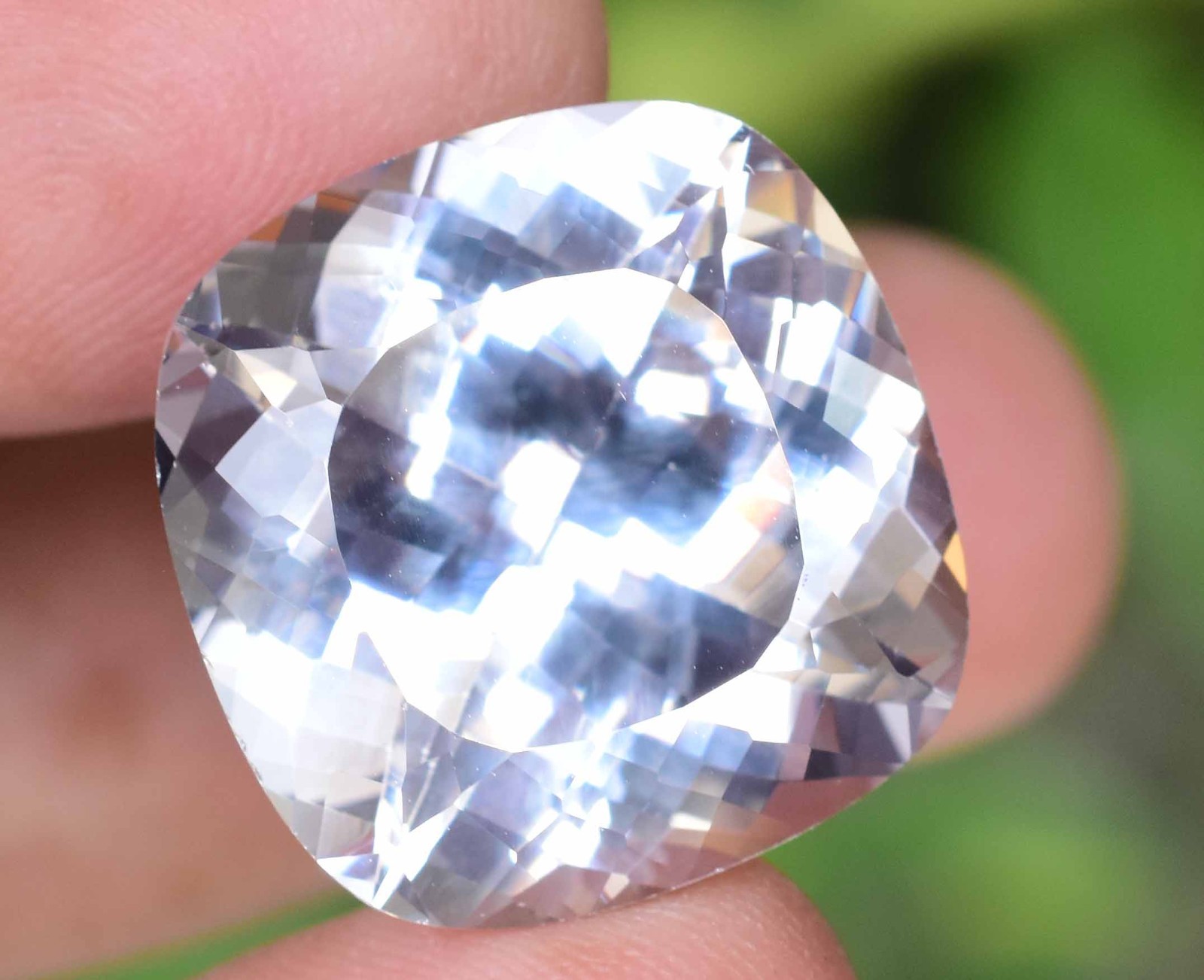Natural 40.55 Ct White Montana Sapphire Cushion Certified Rare Loose Gemstone