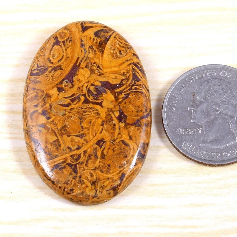 67.00 Cts Natural Mariam Jasper Necklace Supply Oval Cabochon 43X29X6 MM
