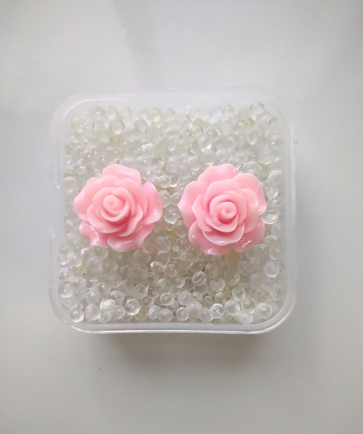 NEW Handmade Colorful Rose Flower Stud Post Earrings, About 3/4″, Free Shipping!