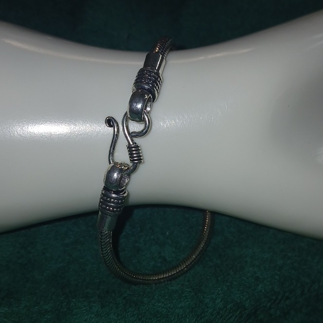 Handmade in India 9in snake chain S Hook solid 925 bracelet 26g weight 9in