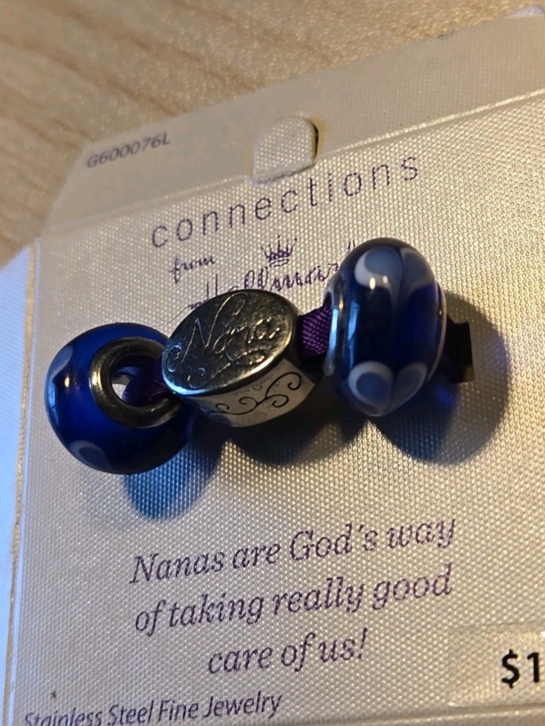 Connections from Hallmark Stainless Steel Nana Grandmother Heart Charm No Box