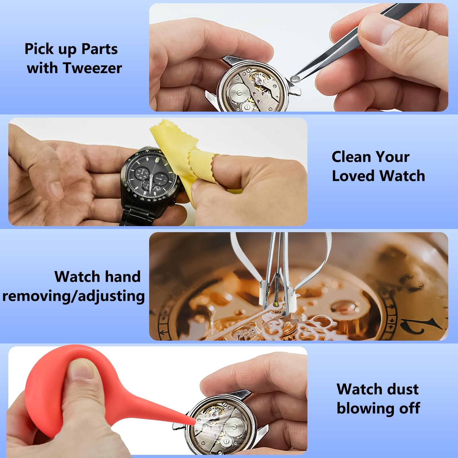 Watch Repair Kit with Press, Band Link Pin Tool, Battery Replacement Tools