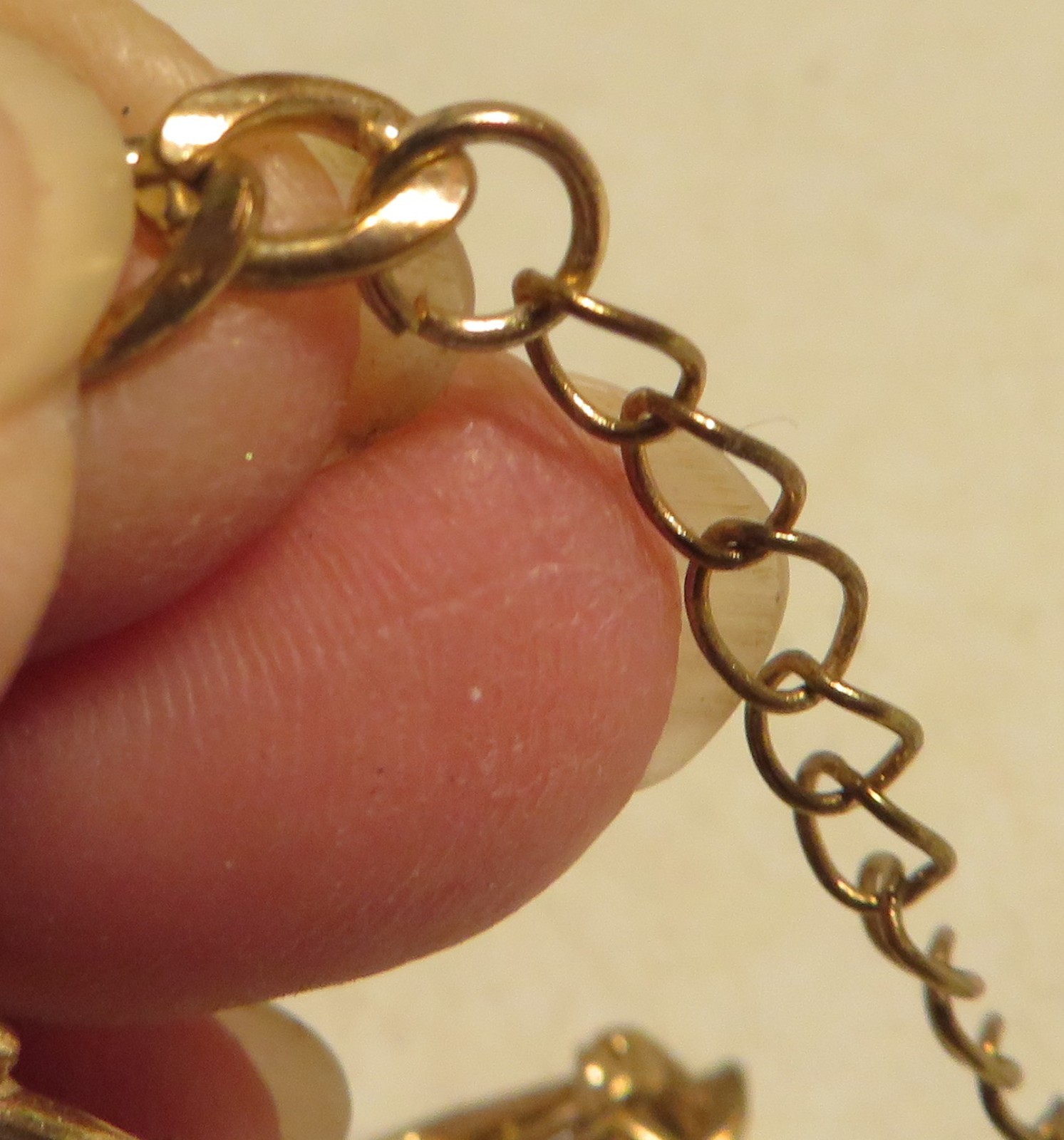 Vintage 7-9″ Adjustable Extender Figaro Link Bracelet Gold Tone Lobster Clasp GU