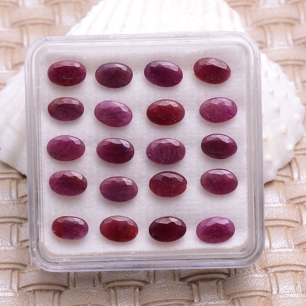 Set 21 Pcs Natural African Ruby Untreated 6mmx4mm Oval Cut Stunning Gemstone Lot