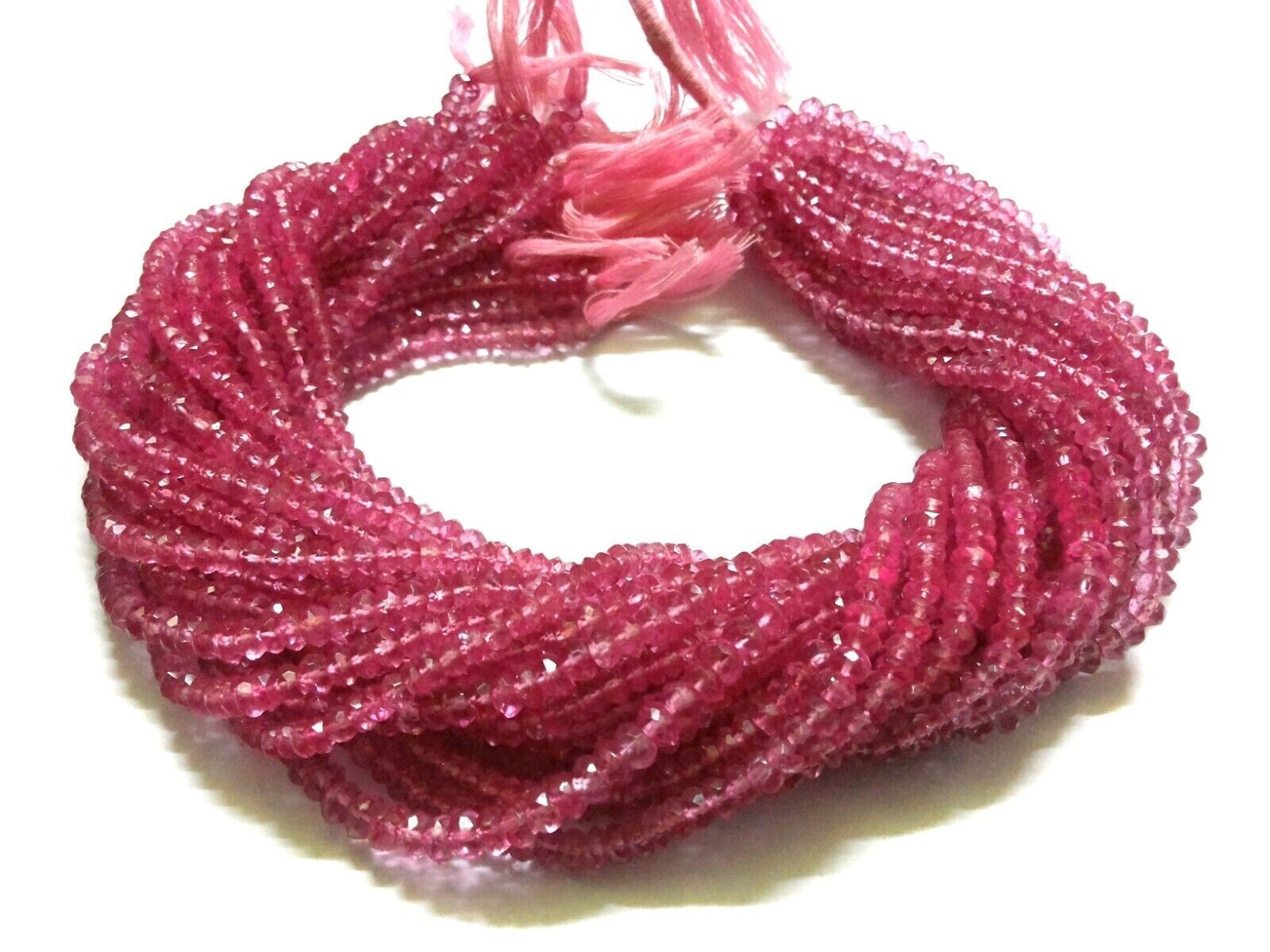 Pink Topaz Rondelle Faceted 4.5-5mm Topaz Loose Beads 13″inch 1 Strand AG