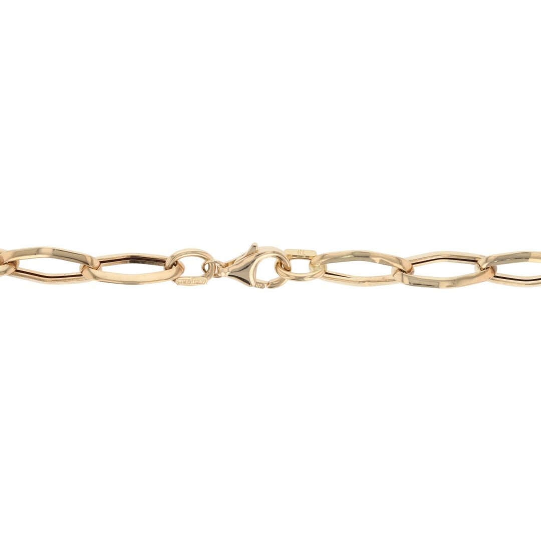 6.9mm Hollow Fancy Paperclip Link Chain 20″ Necklace 14k Yellow Gold 5.41 Grams