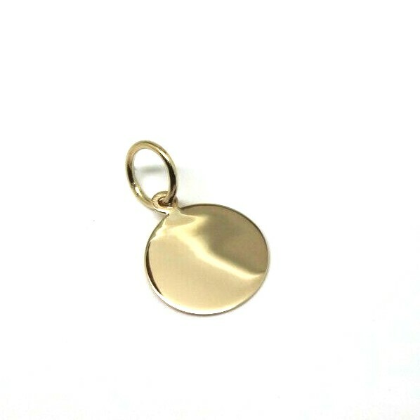 Genuine 9ct 9k 375 Solid Yellow Gold 12mm disc round circle pendant *Free post