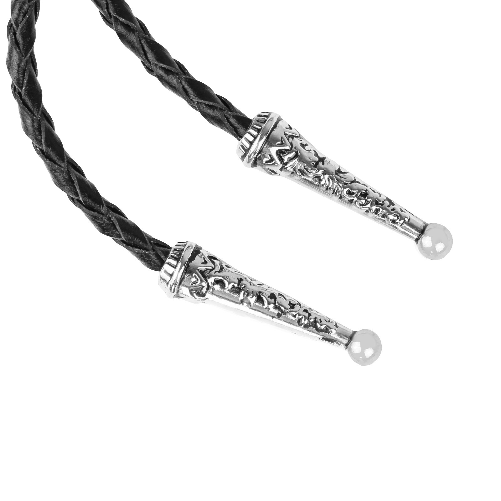 Teardrop Natural Real Turquoise Stone Bolo Tie 40″ Adjustable Leather Cord