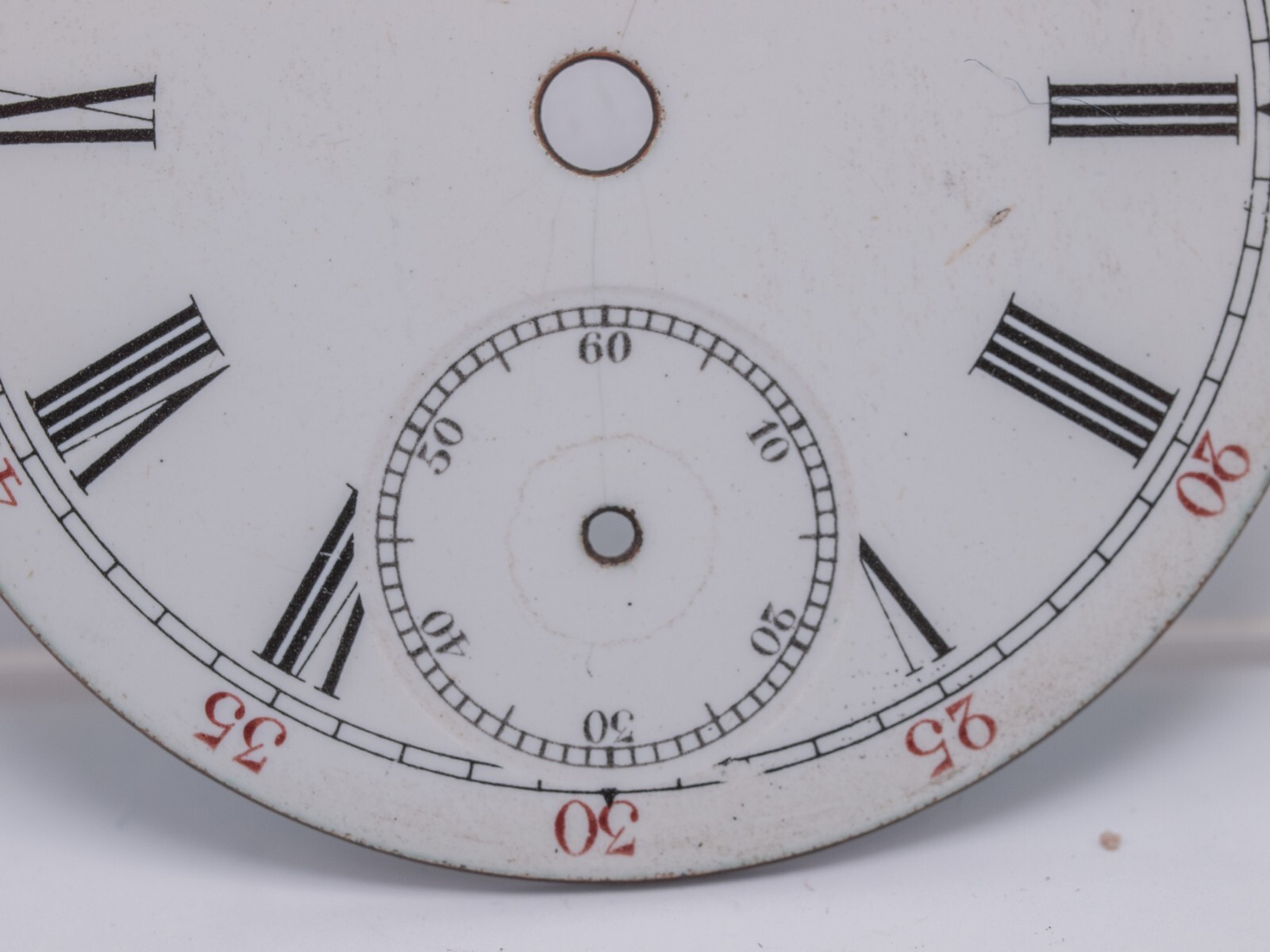 American Waltham 18s Roman Numeral Enamel Pocket Watch Dial 45.4mm – Hairline