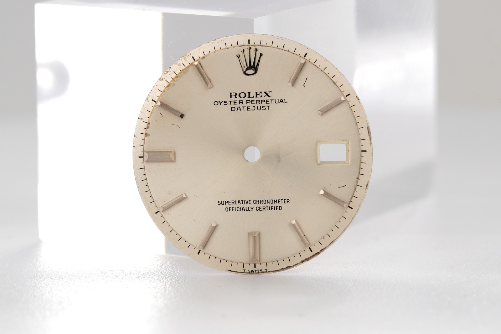Factory Rolex Silver Datejust Dial for Men 36mm Non-Quickset Model 1601, 1603