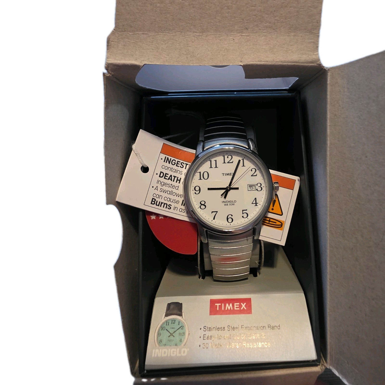 Timex Indiglo #T2H451 Expansion Band Date WR Men’s Watch NEW in Box