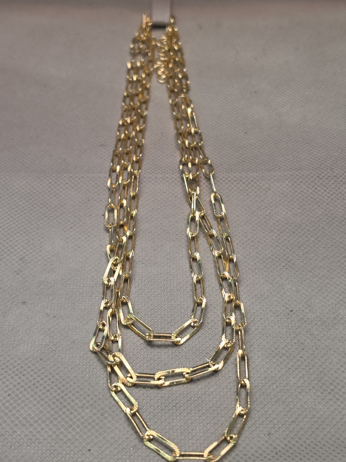 Bellezza 18″ Bronze Graduated 3-Row Paperclip Necklace Goldtone HSN 885-153 New