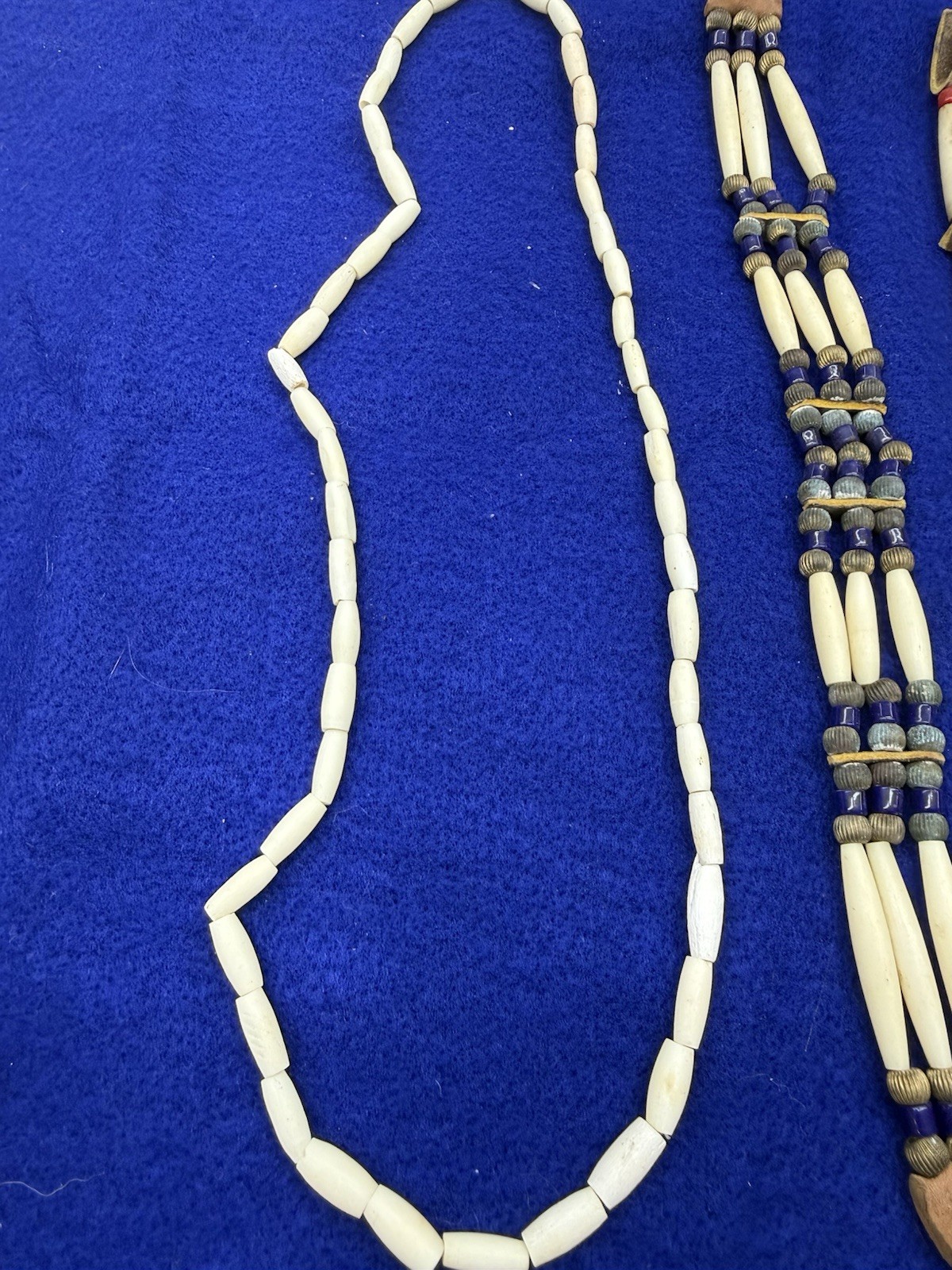 Handmade Native American Hair Pipe Choker Abalone Shell Beaded Necklace Set 4 +