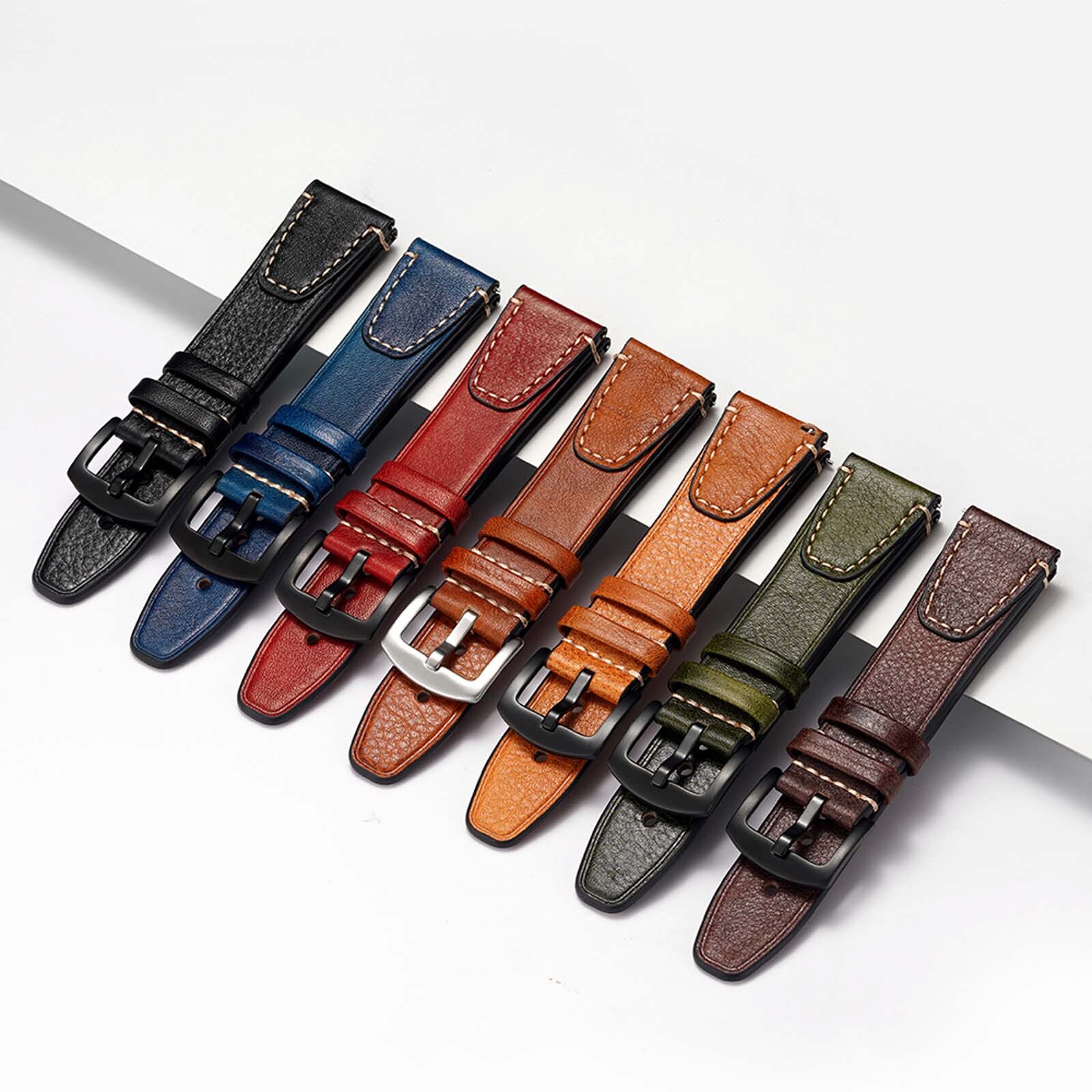 20MM Classic Genuine Leather Watch Band For Galaxy Watch 7/6/5 Pro/4/FE 44/40MM