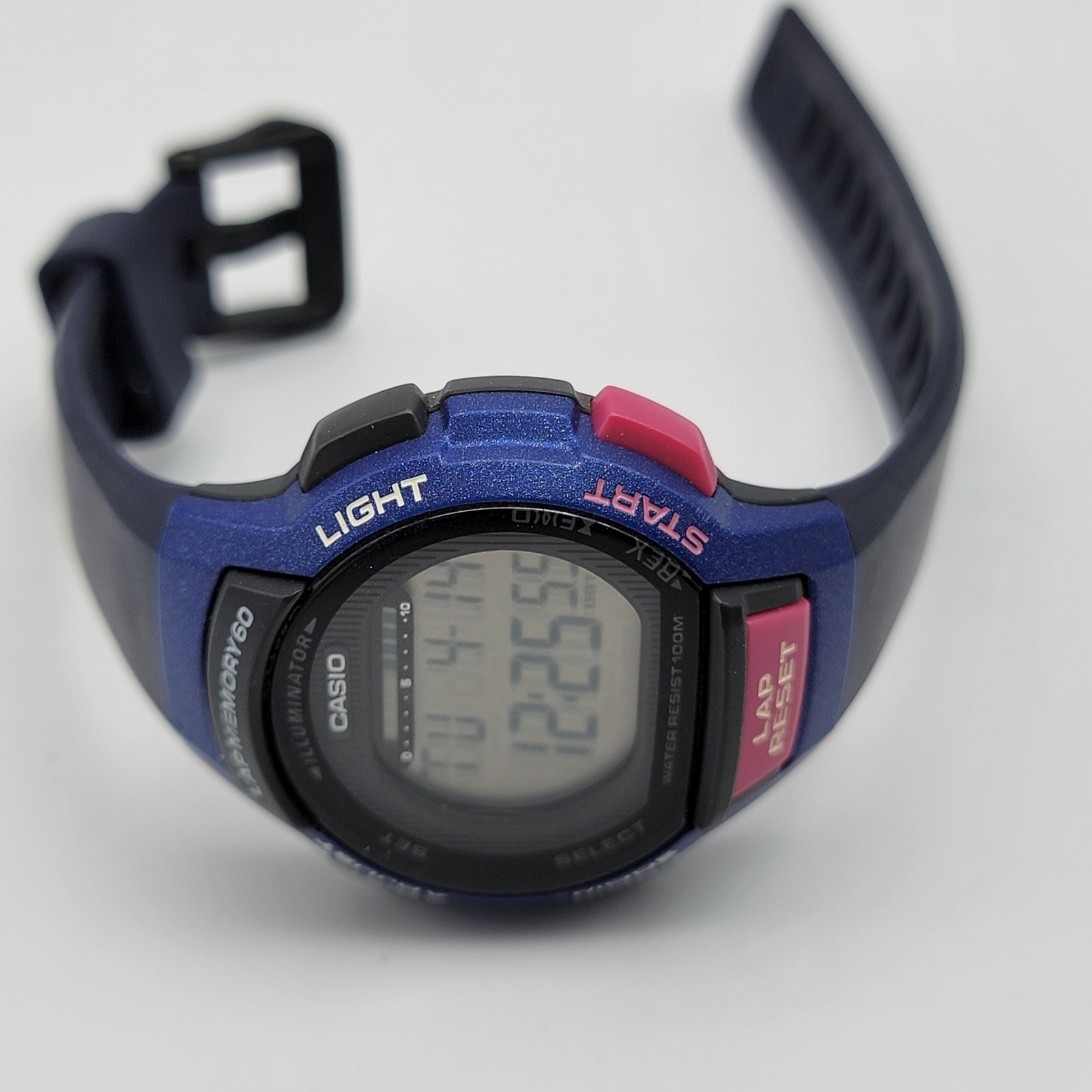 Casio Illuminator Women Digital Watch 37mm Chrono Blue LWS-1000H 10ATM , Runs