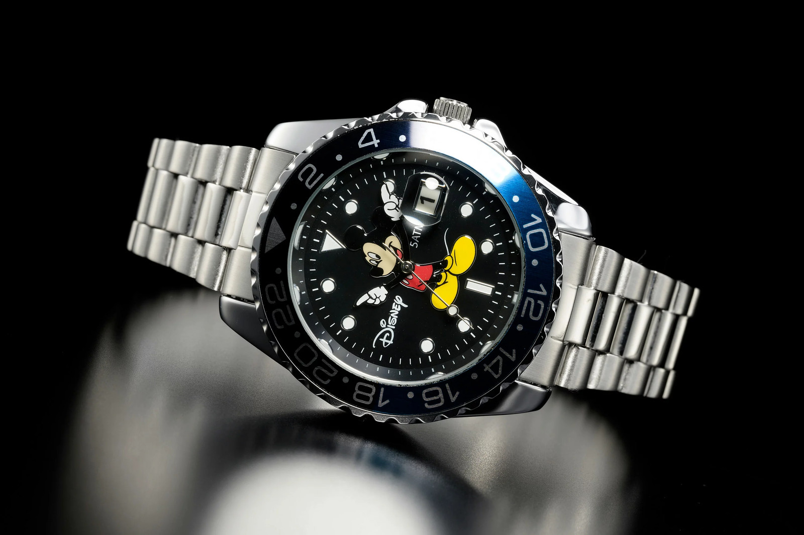 Disney Mickey Mouse ANOTHER HEAVEN GMT Master Submariner Quartz Watch Batman