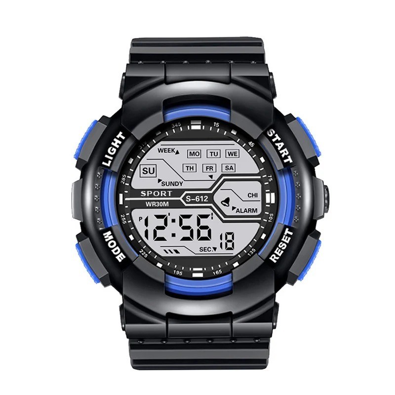 Men’s Digital Sports Watch LED Waterproof Shock Resistant Large Screen Wrist