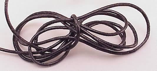 1mm Black Leather Cord Round #54 (5 yards) Round Cording