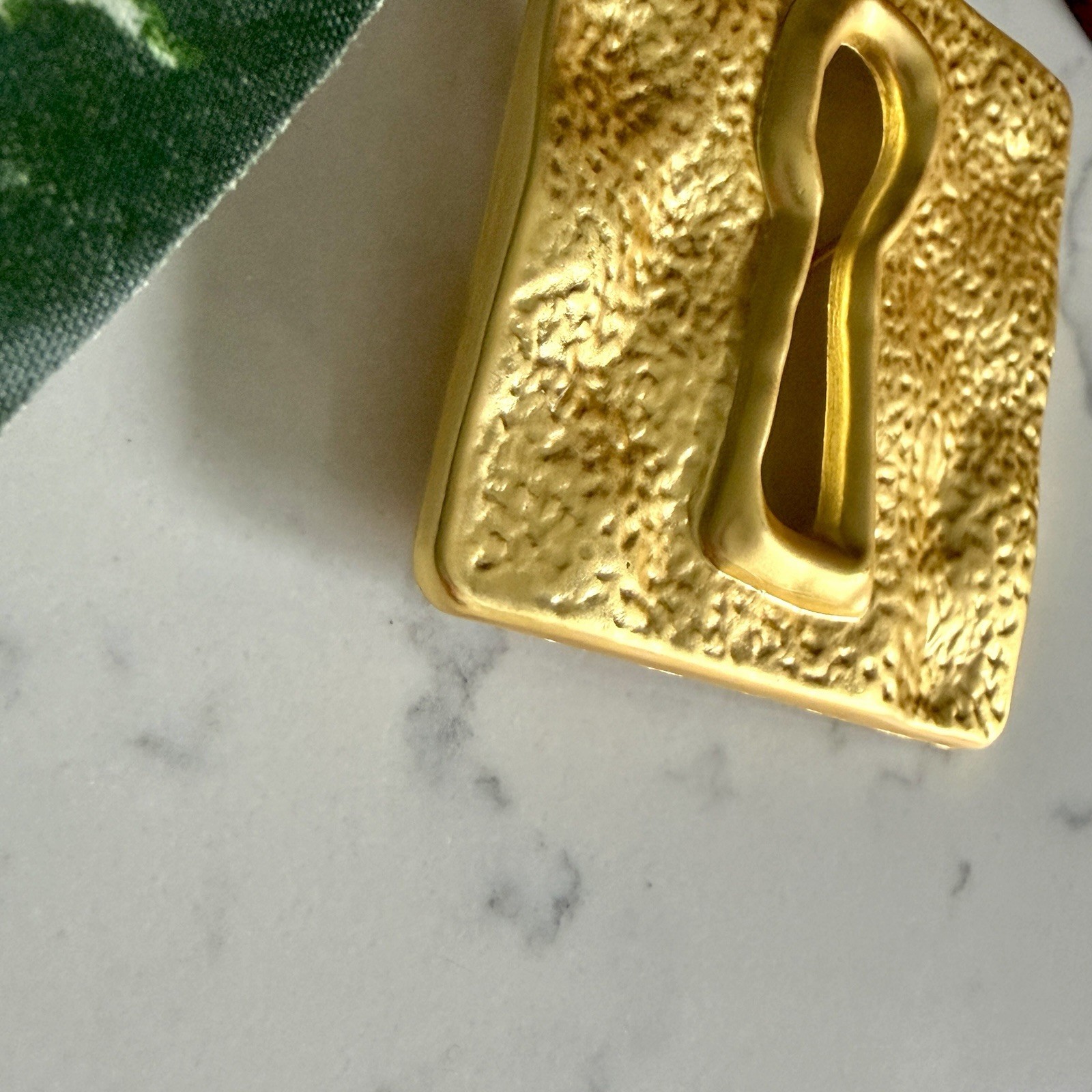 Gold Metal Keyhole Brooch Lapel Pin Accessory Schiaparelli Inspired Lock Key