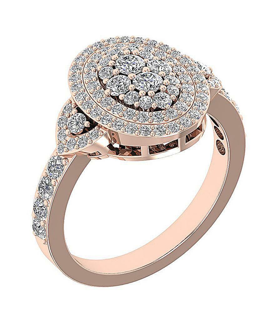 14K Gold I1 G 1.50 Ct Right Hand Round Ring Natural Diamond 14.80 MM Prong Set